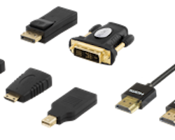 HDMI/DisplayPort/DVI adapter kit inklusive HDMI-kabel 2m, UltraHD, 4K, svart