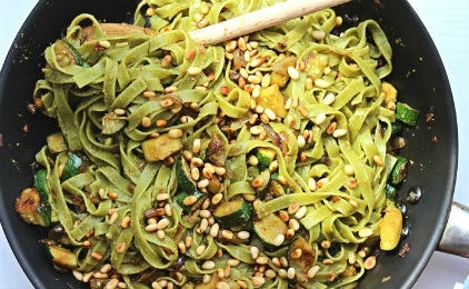 WITH SPINACH PESTO AND ZUCCHINI