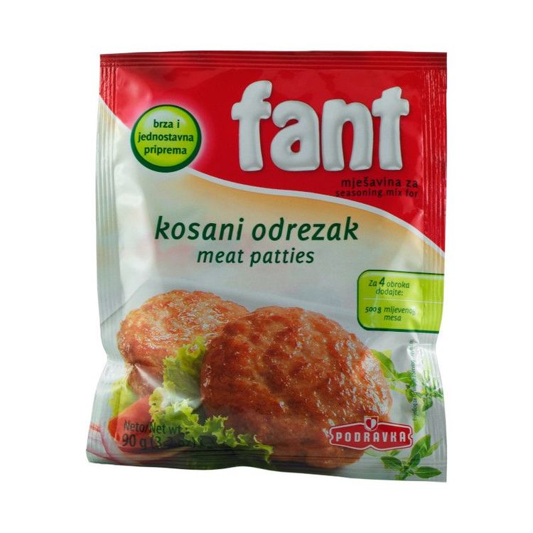 Kosani odrezak är en kroatisk färsbiff.  Den här blandningen är nyckeln till ett bra resultat när du ska tillaga köttfärslimpor, grönsaksbiffar eller andra köttfärsrätter. Den innehåller ägg, salt, sk