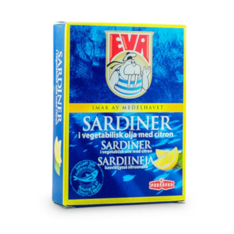 Sardiner från Podravka. De färska Adriatiska sardinerna i vegetabilisk olja med citron ger en sann smak av Sydeuropa