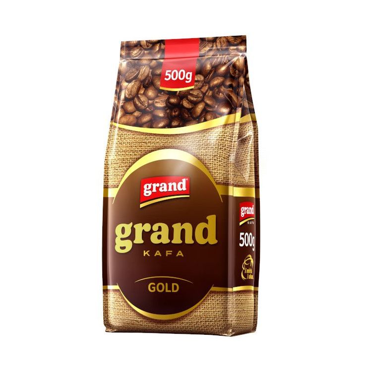 Grand kaffe gold 500 g Framtaget av kvalitetsbönor med en fyllig smak. Prova och njut. Produkt från Serbien. Grand Kafa är det ledande kaffevarumärket i regionerna kring Balkan.