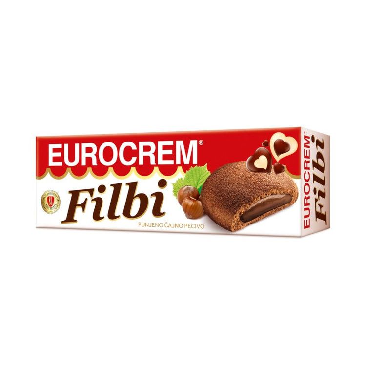 Filbi chokladfyllda kex Eurocrem Tekakor fyllda med kakaogrädde 125 g. Produkt från Serbien.