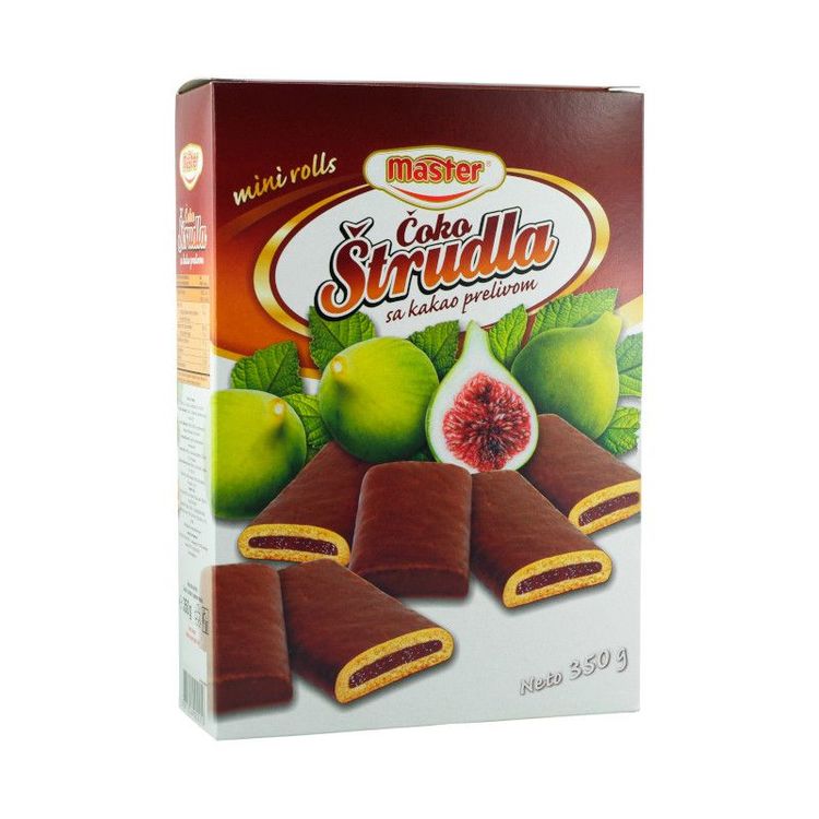 Strudel cake figs with cocoa coating