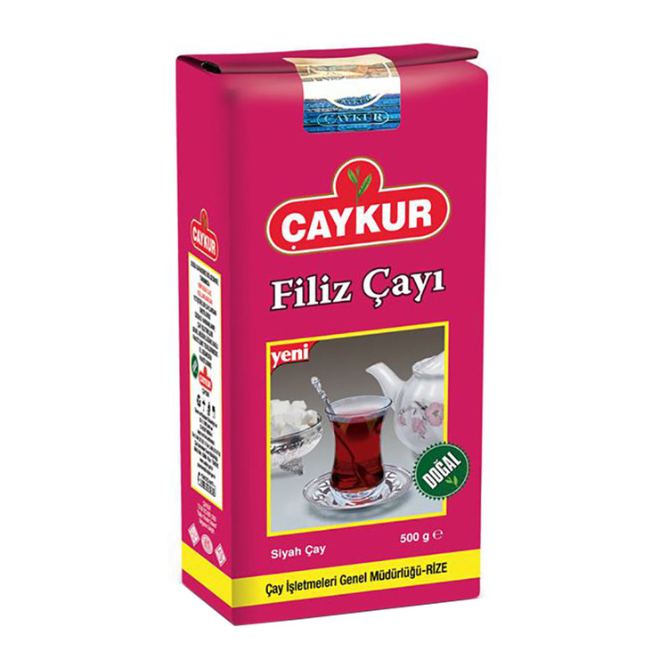 Svart te Filiz En av de mest populära te sorterna: Filiz Çay, Endast de mest känsliga, yngsta bladen från teplantan väljs och bearbetas noggrant för användning i detta te. Det innehåller inga tillsats
