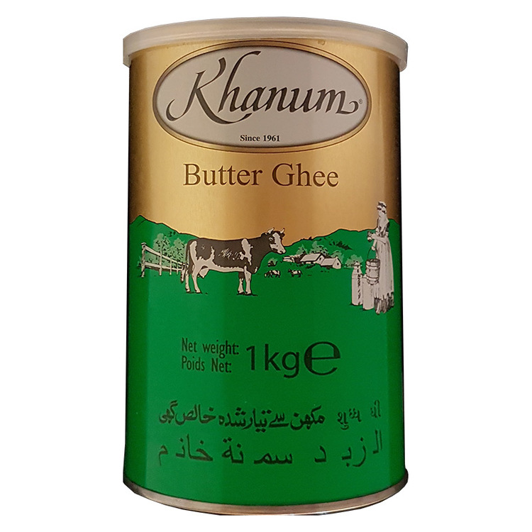 Ghee från Khanum är en populär produkt som används inom matlagning, bakning och stekning. Ghee är en klarad smörvariant där mjölkproteinerna och vatteninnehållet har separerats från den renade mjölkfe