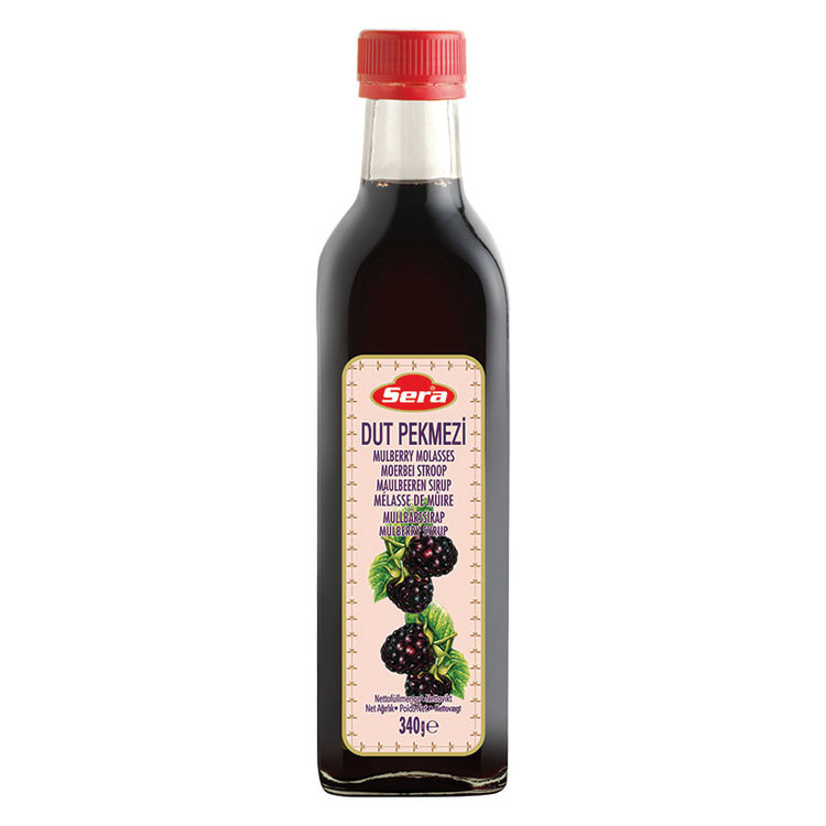 Melass med smak av svarta mullbär. 340 ml. Mullbär är rika på näringsämnen och används ofta för att upprätthålla kroppens blodsockerbalans.