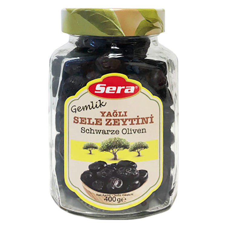 Gemlik sele svarta oliver från Sera. Produkt från Turkiet. Best Turkish Olives Products Brand.
