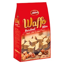 Waffle biscuits with hazelnut flavor