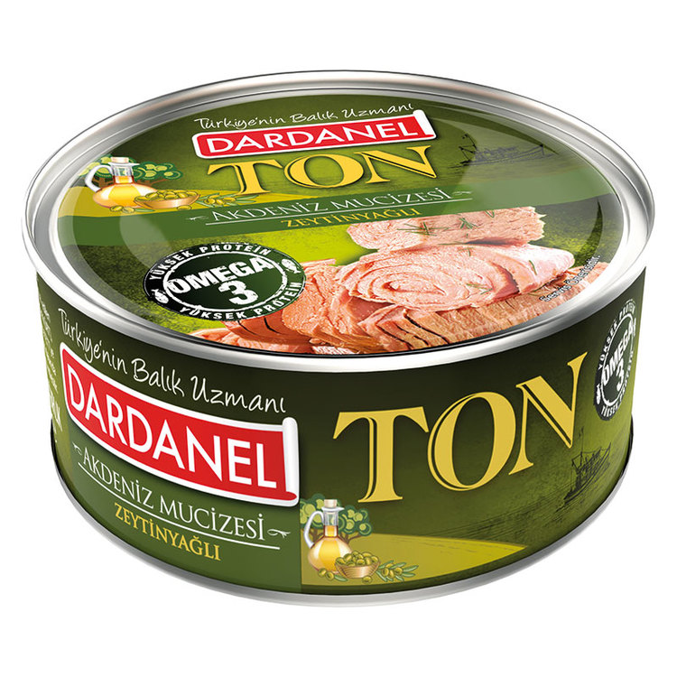 Tonfisk i olivolja. Produkt av Turkiet.