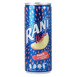 Rani fruit drink with peach fruit pieces