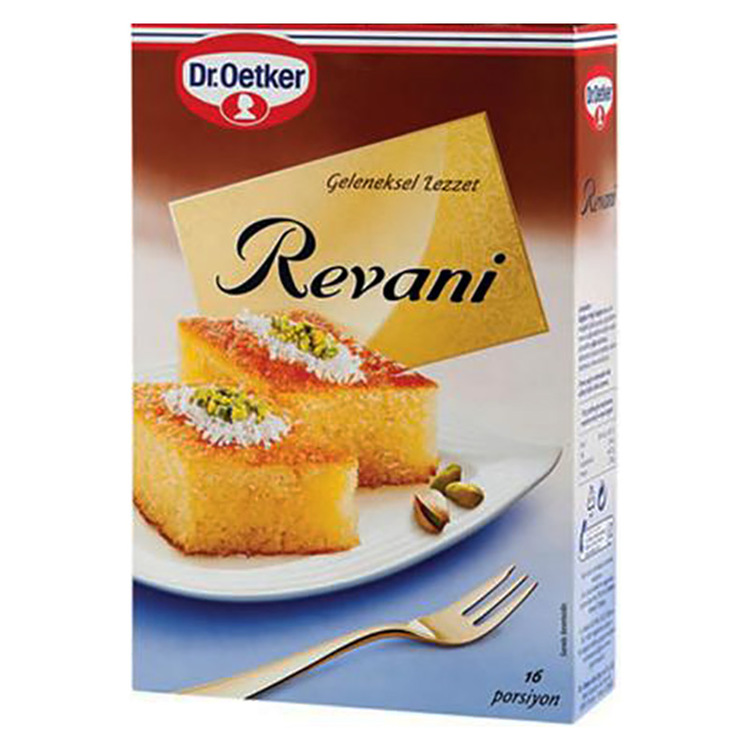 Revani är en traditionell turkisk mannagrynskaka. Med Dr. Oetkers Revani kan den enkelt tillagas och ger en garanti för läckra smaker.