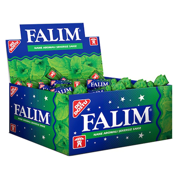 Sockerfri tuggummi med mintsmak från Falim. Med smaken av mynta får du en god och uppfriskande smakupplevelse.
