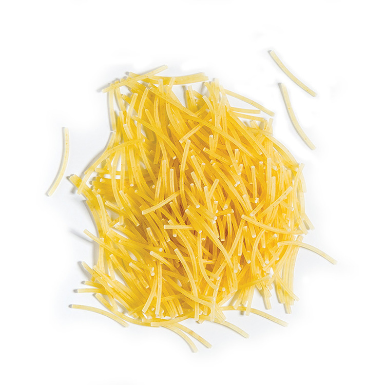 Mutlu Pasta filini (vermicelli) är framställd av utvald grov kornad hård durumvete semolina enligt de italienska normerna. Pasta som produceras med denna typ av semolina har en fast (Al Dente) struktu
