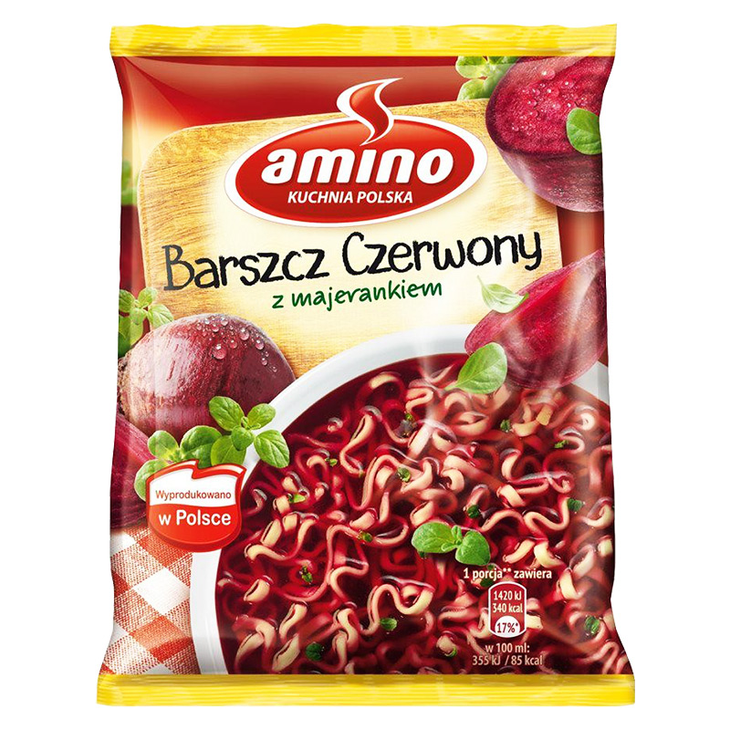Barszcz czerwony, även borsjtj, är en polsk rödbetssoppa med mejram. Snabbt och enkelt att tillaga.