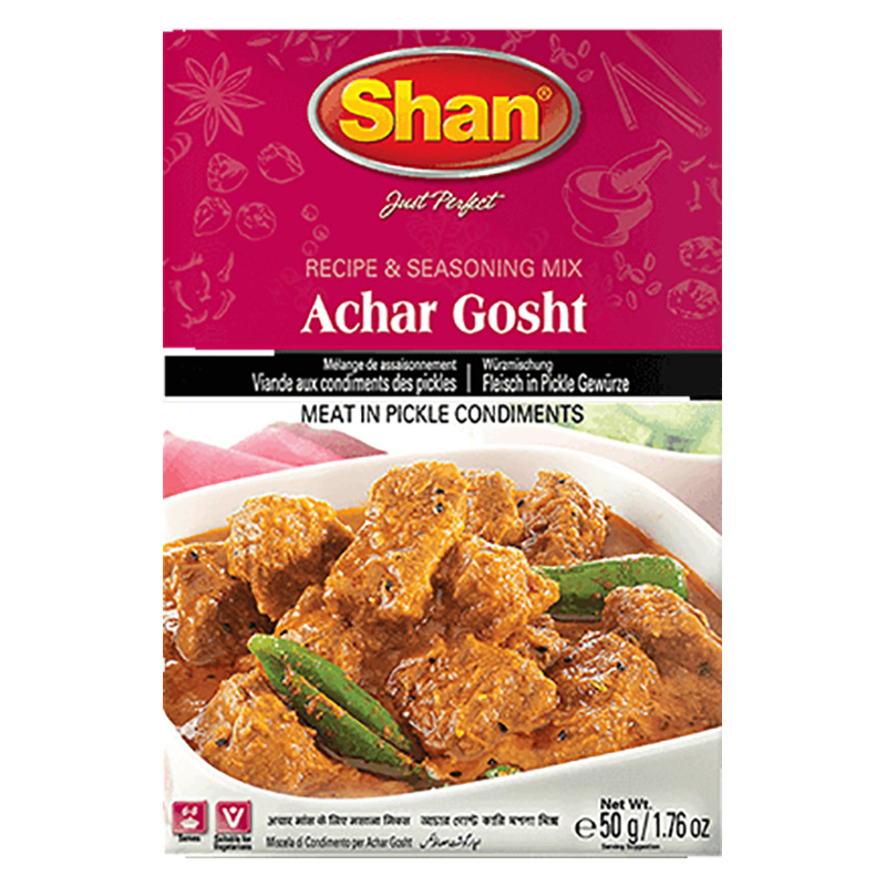 Kryddmarinerad till kött. Shan Achar Gosht kryddmixen hjälper dig att återskapa den autentiska traditionella smaken av Achar Gosht med sin perfekta blandning av rika och aromatiska kryddor.