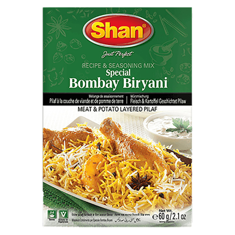 Risrätt varvad med kött och potatis. Shan Bombay Biryani-mix hjälper dig att återskapa den autentiska traditionella smaken av Bombay Biryani som är ett sant arv från det subkontinentala köket.