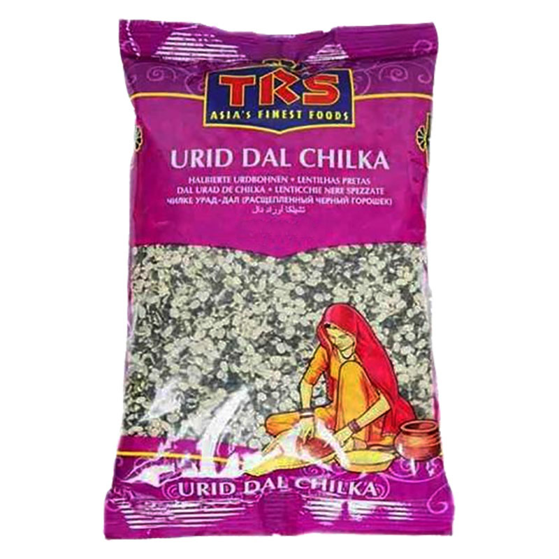 TRS Urid Dal Chilka är delade svarta linser, även kända som urid dal med skalet kvar. Dessa linser är en naturlig källa till protein och är också rika på fiber och näringsämnen.