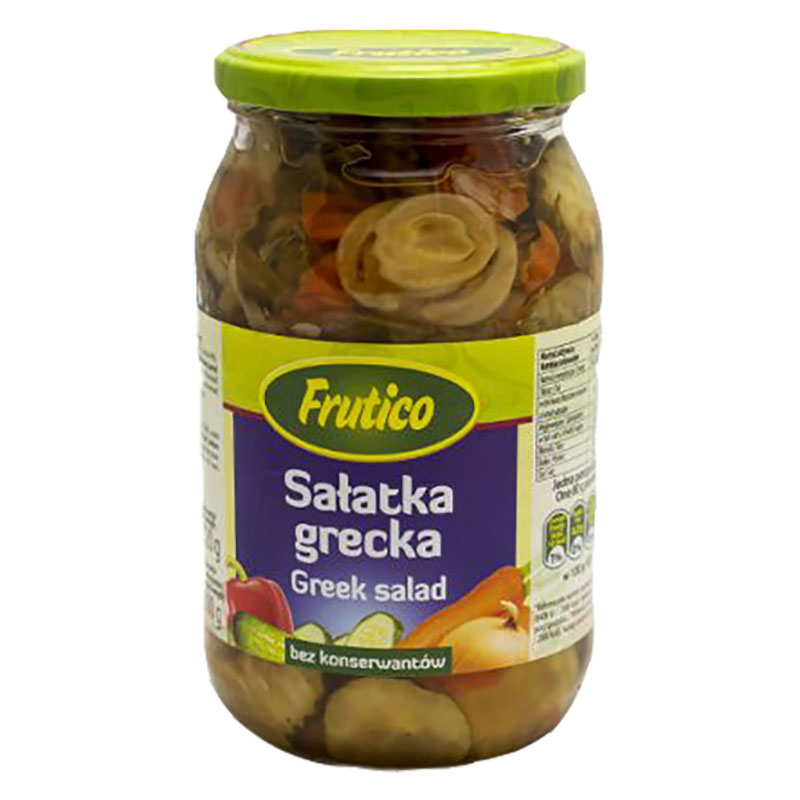 Frutico grekiska sallad är en populär sallad från Polen. Den här Grekland-inspirerade färgglada salladen är marinerad i ättika och passar väldigt bra som tillbehör med de flesta huvudrätter