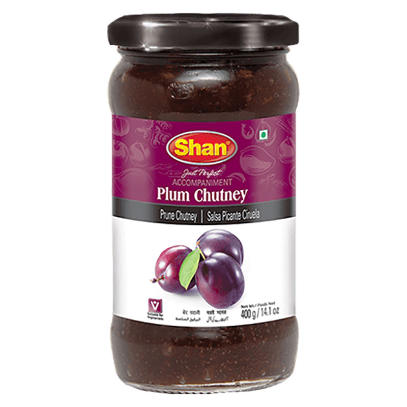 Shan Plum Chutney, förbered med de finaste plommonen, har en söt och stark smak för din perfekta snacksbricka.