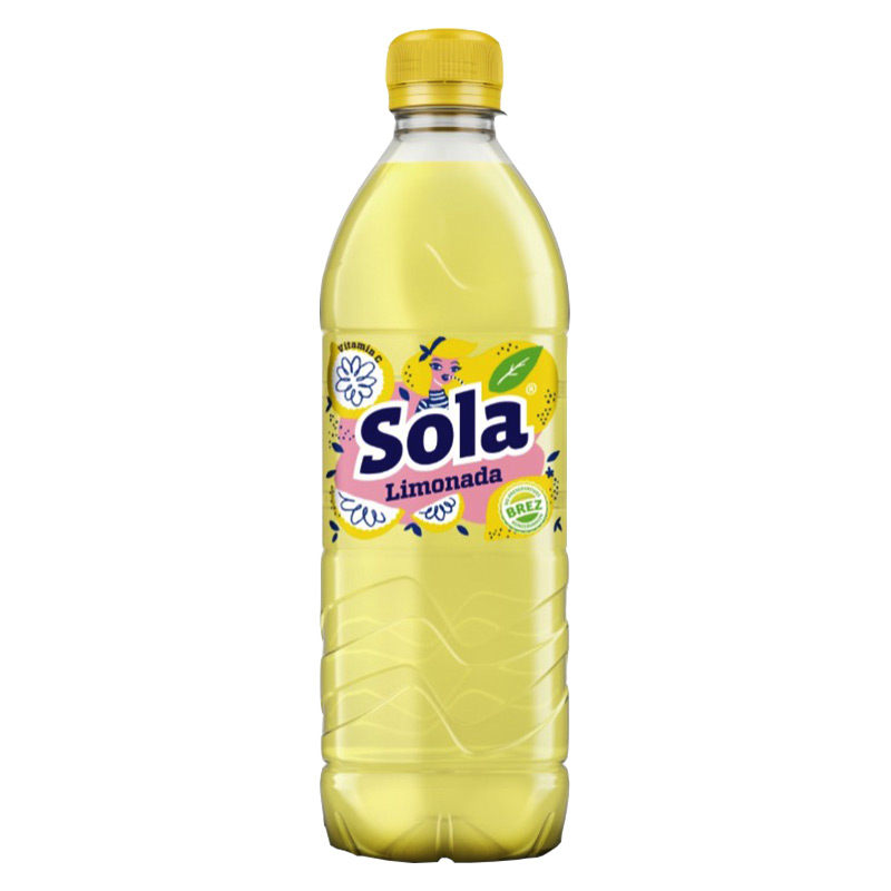 Sola limonada 500ml. Icke kolsyrad dryck med citron smak och vitaminer.
