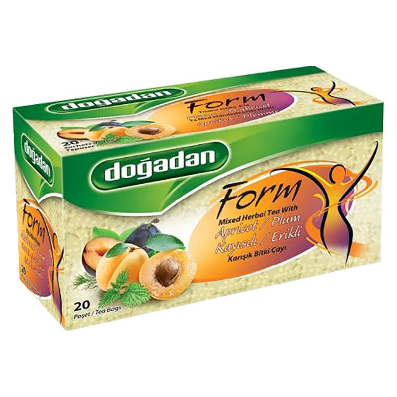 Te med aprikos och plommonssmak från märket Dogadan. Ett gott och nyttigt alternativ för dig som vill hålla dig i trim.
