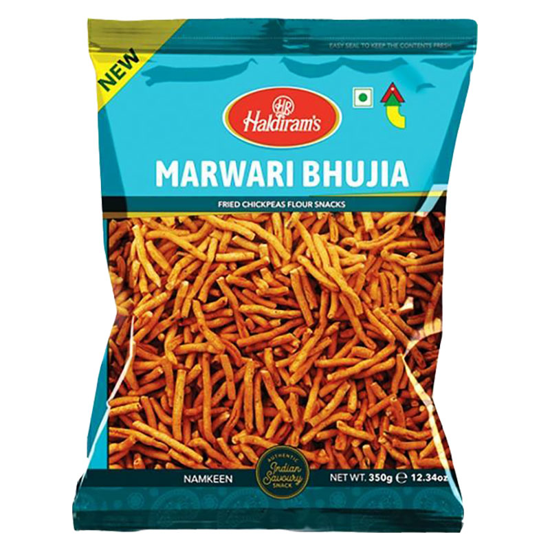 Utforska den spännande smaken av Haldiram's Marwari Bhuji, en läcker indisk snacksupplevelse som är gjord av rostat kikärtsmjöl. Denna unika variant av Marwari Bhuji ger dig en krispig och smakrik sma