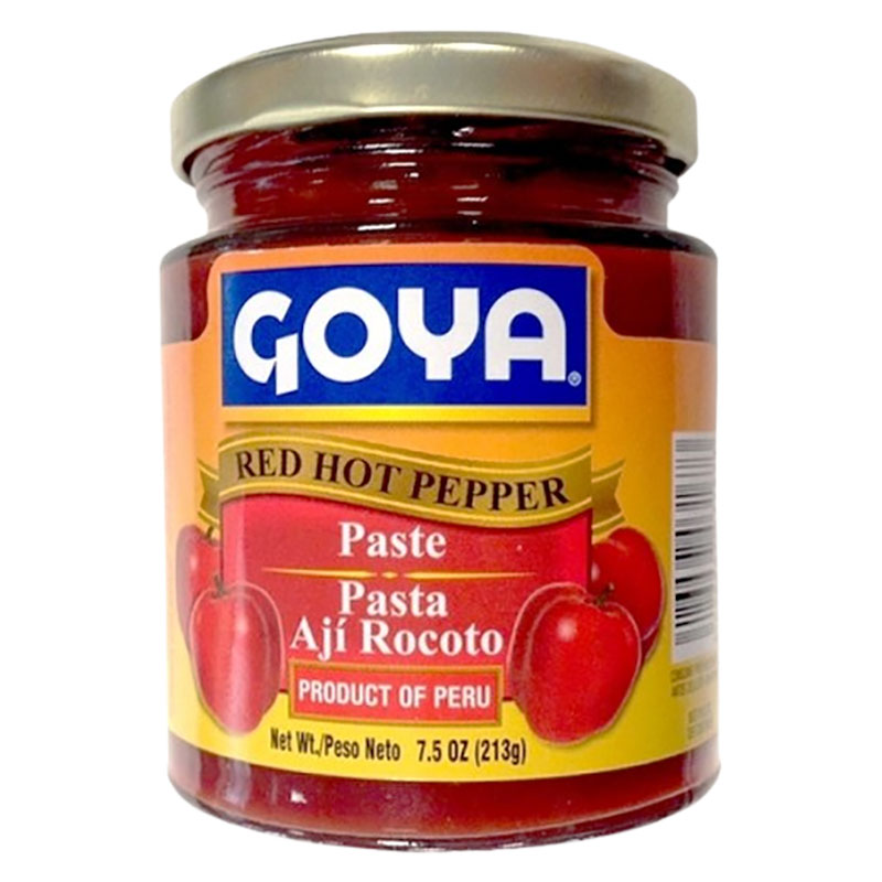 Aji Rocoto - Goya Red Hot Pepper Paste är tillverkad av noggrant utvalda röda heta paprikor för att ge en genuin och stark smakupplevelse. Med sin lena konsistens och djärva smak kommer denna pepparpa