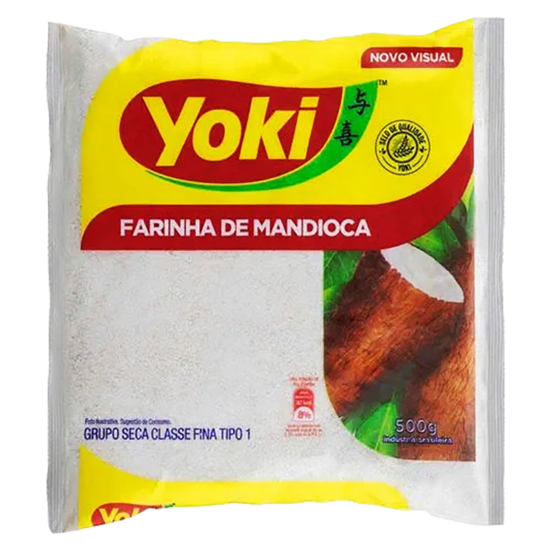 Upptäck den autentiska smaken av Yoki Farinha de Mandioca (kassavamjöl) - också känt som maniokmjöl. Detta kvalitetsmjöl från det välrenommerade brasilianska märket "YOKI®" ger dig möjligheten att ska