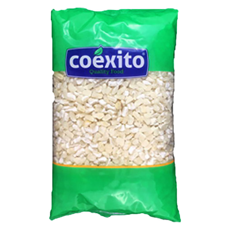 Coexito Krossad Vit Majs (Maíz Trillado Blanco) - En mångsidig och populär flinga som är en favorit över hela världen. Upptäck den krossade vita majsen från Coexito och skapa läckra rätter som kommer 