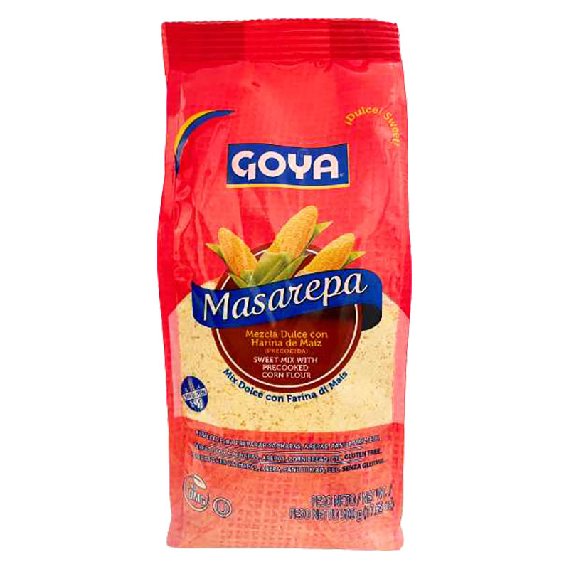 Goya Söt Majsmjöl (Masarepa Dulce) - Glutenfri och full av smak! Goya Söt Majsmjöl är tillverkat av de finaste öronen av sockermajs och erbjuder en mångsidig ingrediens som öppnar upp en värld av kuli