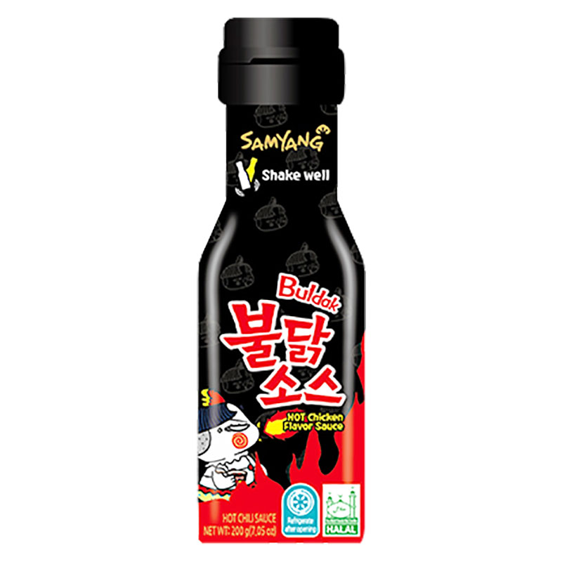 Utforska en ny nivå av kryddighet med Samyangs Buldak Sås! Denna sås är inspirerad av den populära koreanska rätten "buldak", vilket betyder "eldig kyckling". Med denna sås kan du enkelt skapa den kla