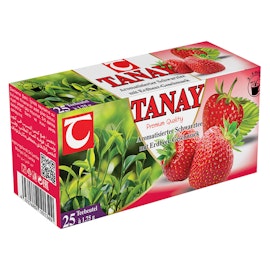 Svart te med jordgubbssmak