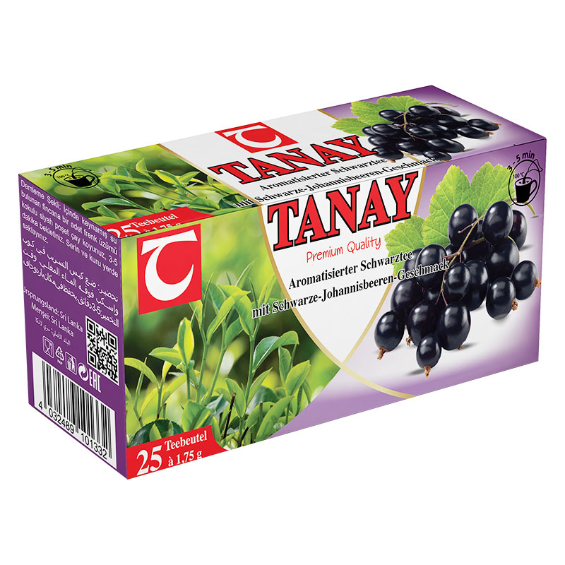Få en smak av sommaren när som helst på året med Tanay Svart Te med Svartvinbärssmak. Denna kombination av kraftfullt svart te och saftiga svartvinbär ger dig en härlig smakupplevelse i varje kopp.