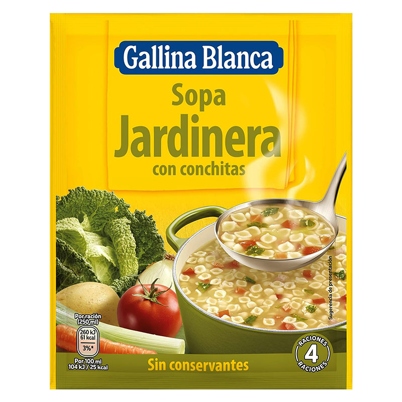 Grönsakssoppa med pasta - Jardinera con conchitas