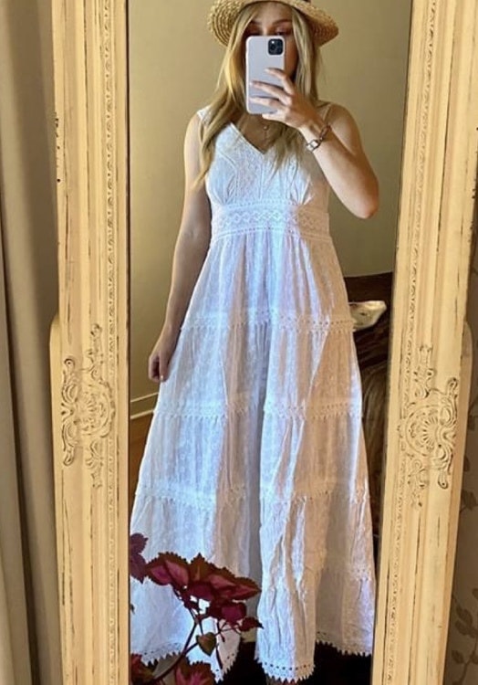 Lång klänning vit
