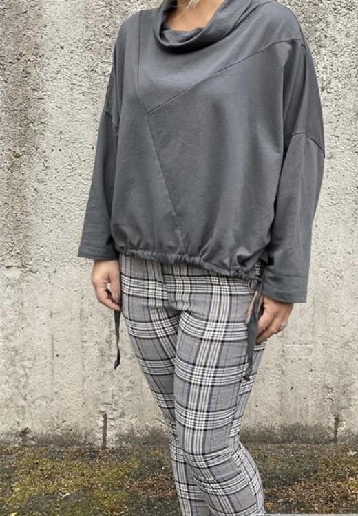 KARTIN Sweatshirt med halvpolo, grå