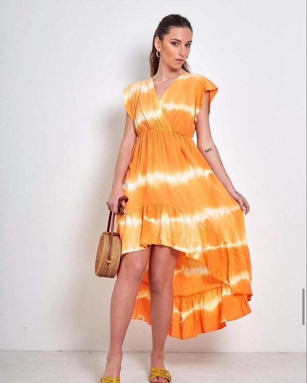 Batik klänning Orange