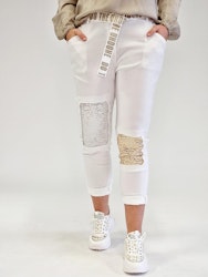 Byxor med bling Vita
