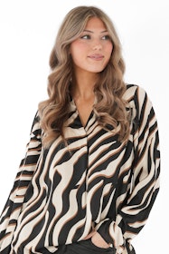 EVELYN SHIRT CHAMPAGNE/BLACK/HAZEL