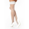 Fishnet hold ups with lace band with silicone, S/M, White