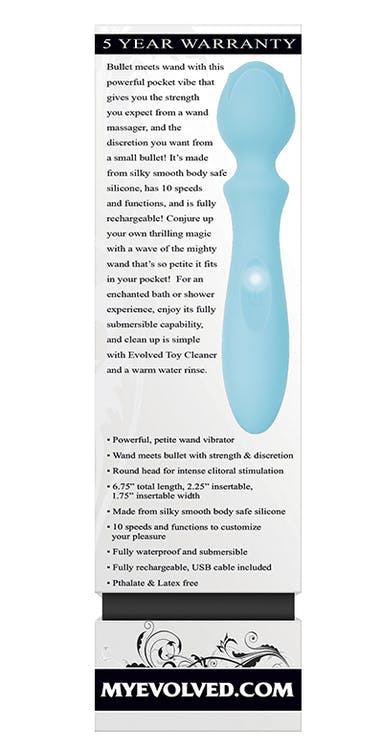 POCKET WAND BLUE - SILICONE RECHARGEABLE