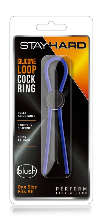 STAY HARD SILICONE LOOP COCK RING BLUE