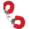Mai No.38, metal furry handcuffs, röda