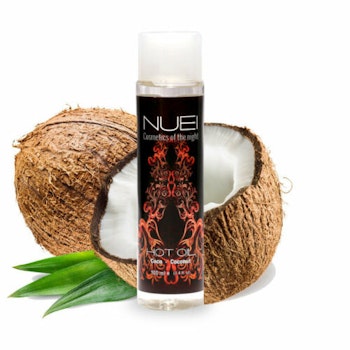 Nuei, ätbar, värmande massageolja - Coconut