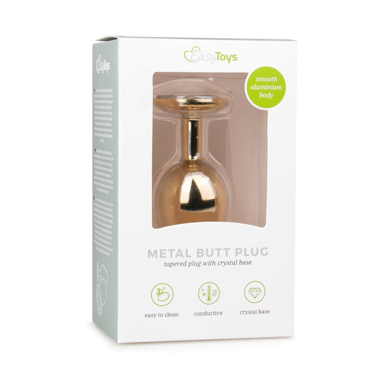 Easy Toys, Metal butt plug No. 2 - Gold/Clear