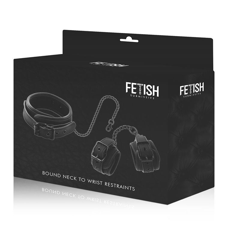 FETISH SUBMISSIVE COLLAR AND WRIST CUFFS