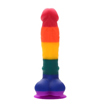 Colourful dildo 7"