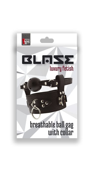 Blaze, Breathable ball gag with collar