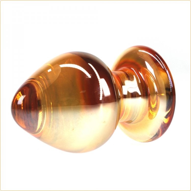 Golden glass butt plug