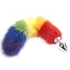 Colorful Fox Tail Steel Butt Plug, Large